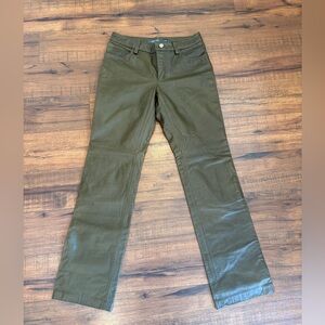 Vintage GAP Olive Green Lined Leather Bootcut Pants Size 2 Y2K Fall 2000 NWT